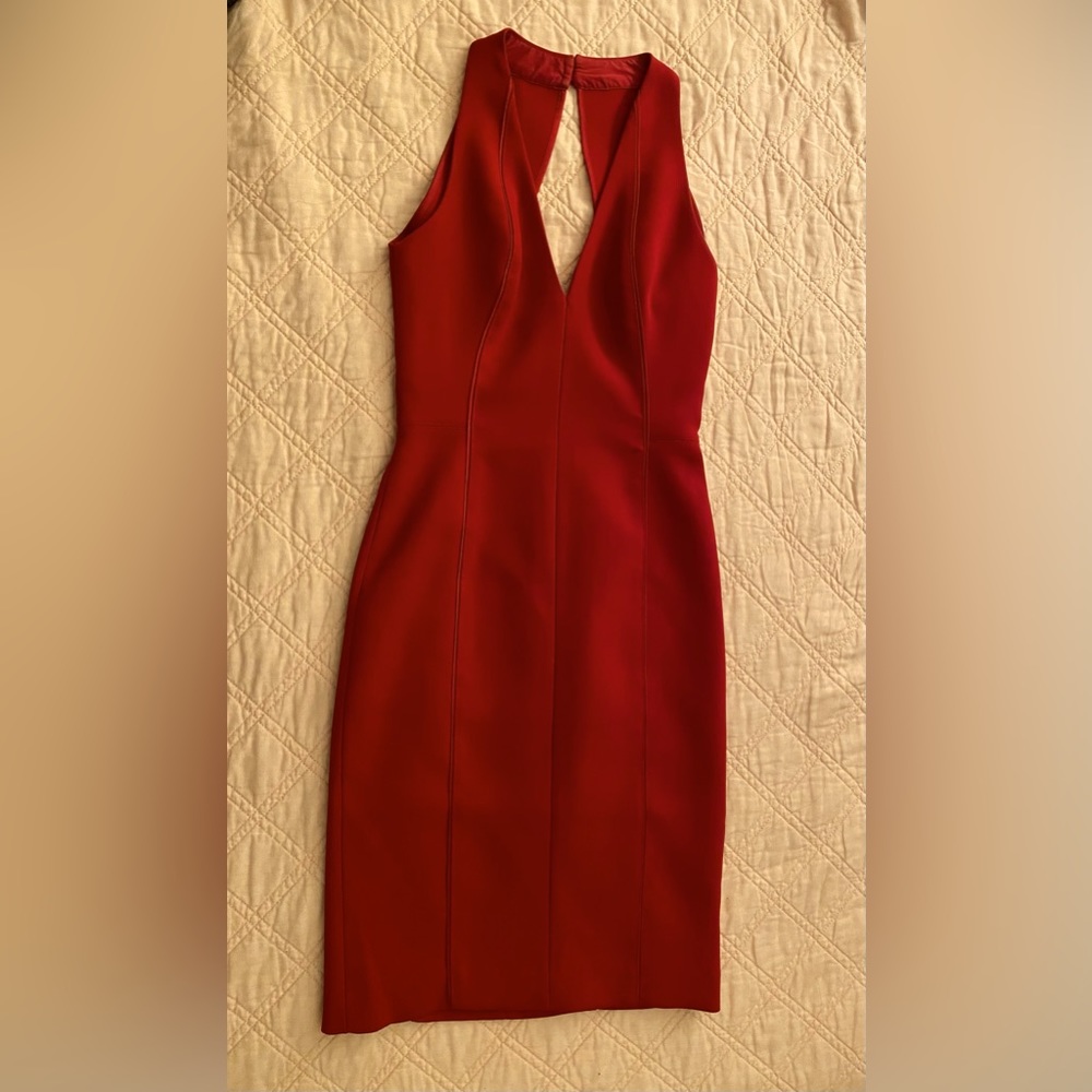 Reiss Red Cut Out Back Dress size 0